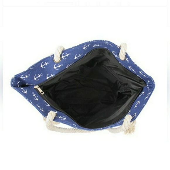 Riah Fashion Anchor Tote Bag Rope Handles - Picture 2 of 3